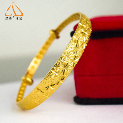 磊鼎满天星正品镀24k真金手镯女款首饰开口不掉色时尚生日送女友