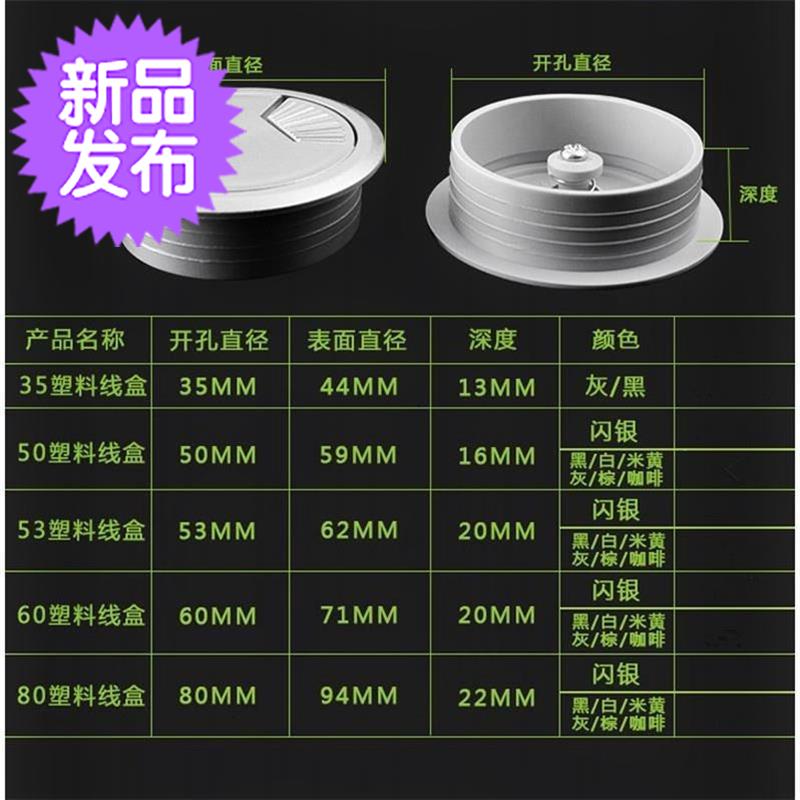 2018新款圆形线盒 家具橱柜走线孔盖 f电脑桌盖板 办公桌穿线孔盖|msdalam kategori Perniagaan/perabot pejabat, perabot pejabat, meja, meja komputer pejabat - dari Buy2taobao.com untuk memberikan perkhidmatan ejen Taobao profesional membeli