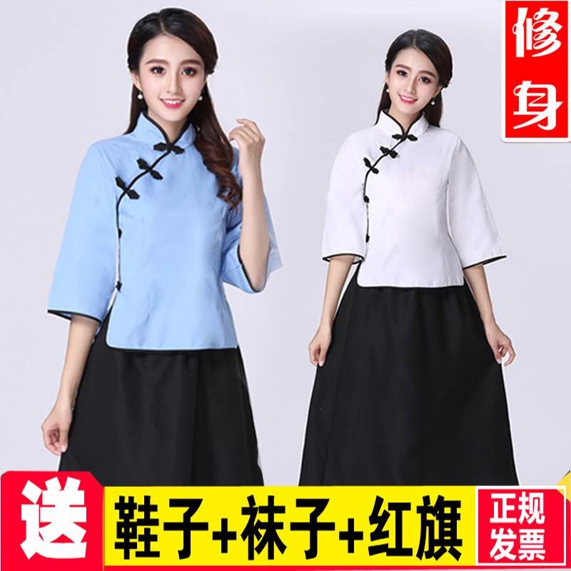 新款風夏裝軟妹套裝裙子兩件套漢服女改良學生中國風古裝服裝民國在類目 女裝/女士精品, 唐裝/民族服裝/舞臺服裝, 民族服裝/舞臺裝中 - 來自Buy2taobao.com提供專業的淘寶代購服務