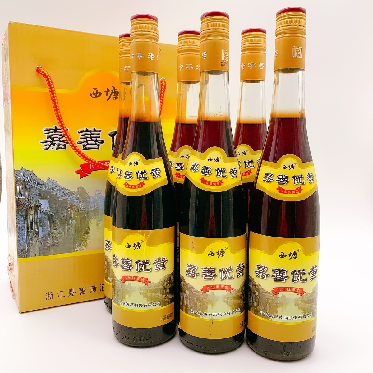 古镇西塘老酒嘉善优黄半甜型米制酒礼盒装680ml*6八年陈黄酒包邮在类目 酒类, 黄酒中 - 来自Buy2taobao.com提供专业的淘宝代购服务
