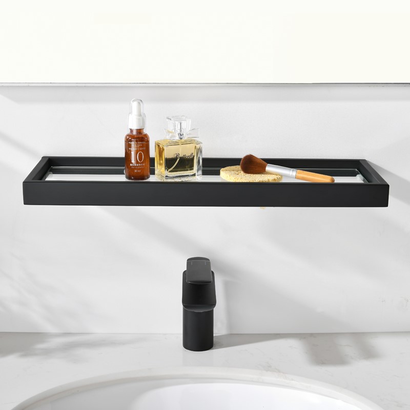 TOILET mirror Below Shelf black A partition Tray Toughened glass Shelf Stainless steelin the Decoration main material , Toiletries , Bathroom Hardware/Pendant , Bathroom Shelves category - from Buy2taobao.com to provide professional Taobao agent buy service
