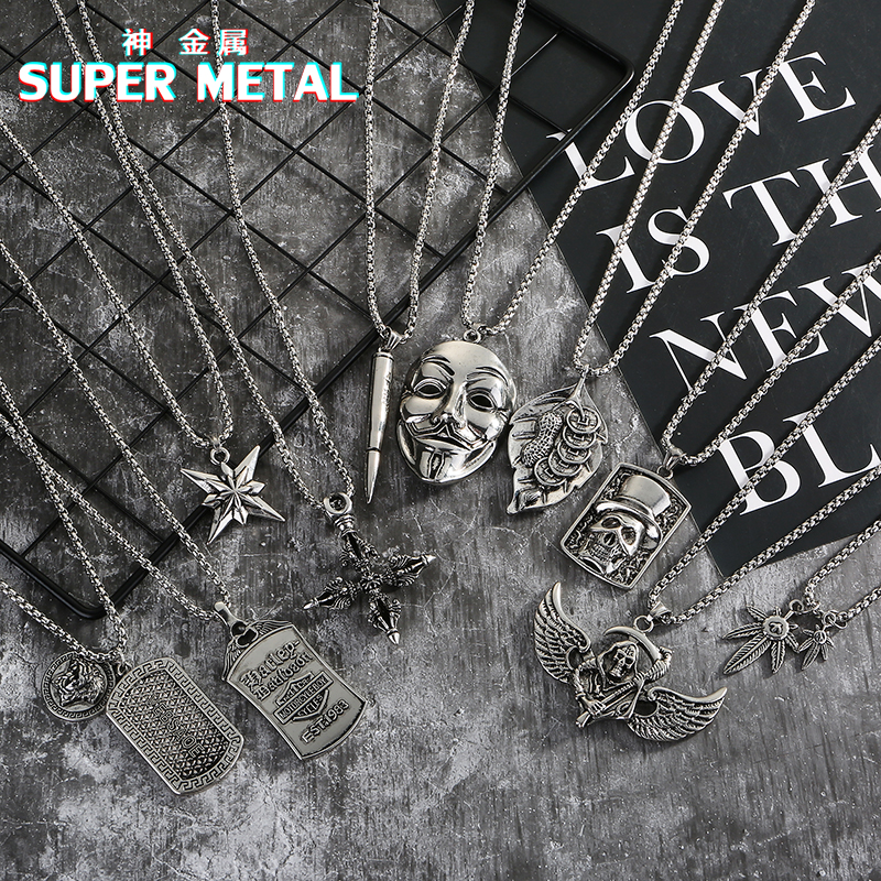 Do not fade ins Pendant Hip hop Titanium Brother personality Men's pendant Necklace man crossin the Accessories/Fashion Jewelry, Necklace category - from Buy2taobao.com to provide professional Taobao agent buy service