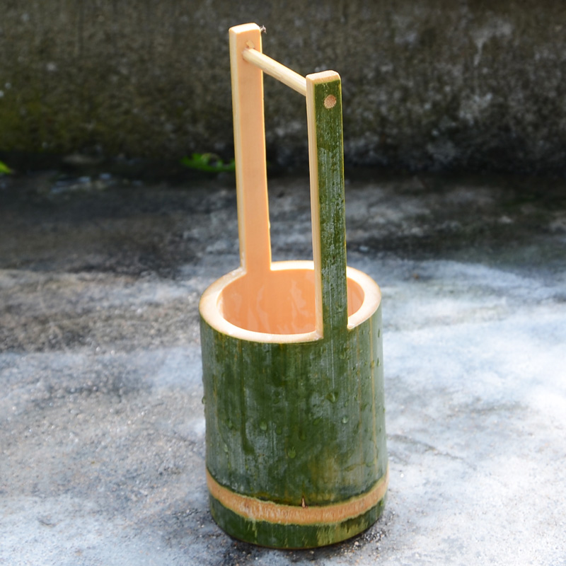Handmade small bucket fresh Bamboo Bamboo tube bucket Natural green bucketin the Home accessories , Decoration category - from Buy2taobao.com to provide professional Taobao agent buy service