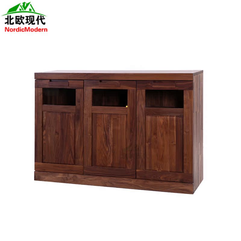 黑胡桃木餐边柜全实木酒柜碗筷收纳三门储物柜高端现代中家具包邮在类目 住宅家具, 柜类, 餐边柜中 - 来自Buy2taobao.com提供专业的淘宝代购服务