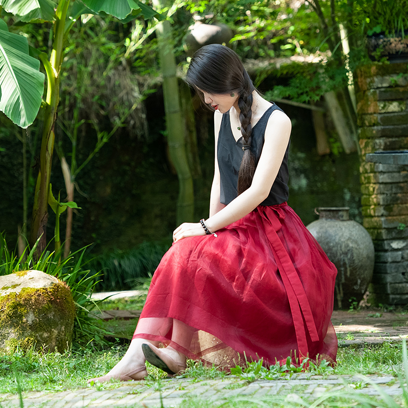 【南国玫瑰】陌上花开原创真丝绡半身裙女夏新款中长款百褶裙长裙在类目 女装/女士精品, 半身裙中 - 来自Buy2taobao.com提供专业的淘宝代购服务