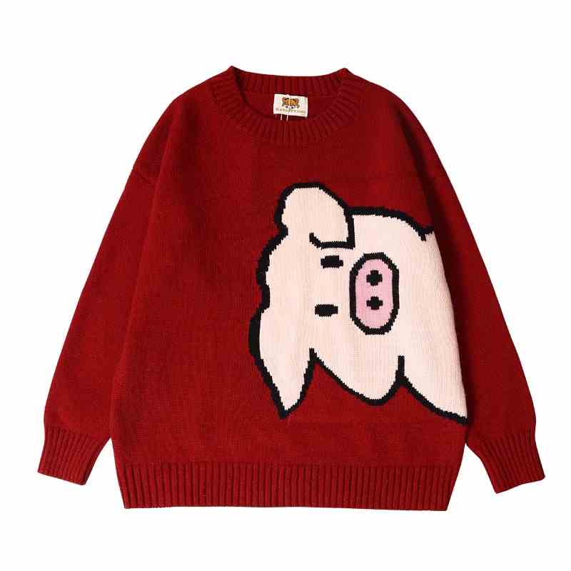 college Good luck Piggy sweater With pig pattern lovely Easy Socket Long sleeve gules Soft sisterin the Women's clothing/Boutique , Sweaters category - from Buy2taobao.com to provide professional Taobao agent buy service