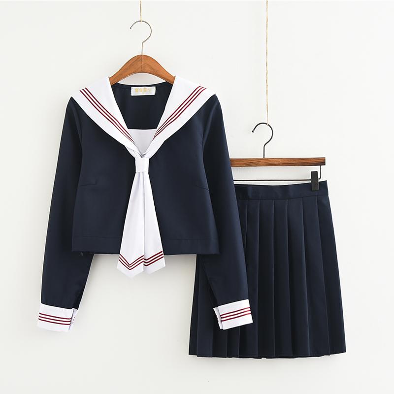 日系正统jk制服 绀身白领赤三本 女高校班服软妹服水手服学生套装|ruв категории Женская одежда, костюм/студенты школьную форму/обмундирования, студенты школьную форму - от Buy2taobao.com для оказания профессиональной услуги покупки агента Taobao