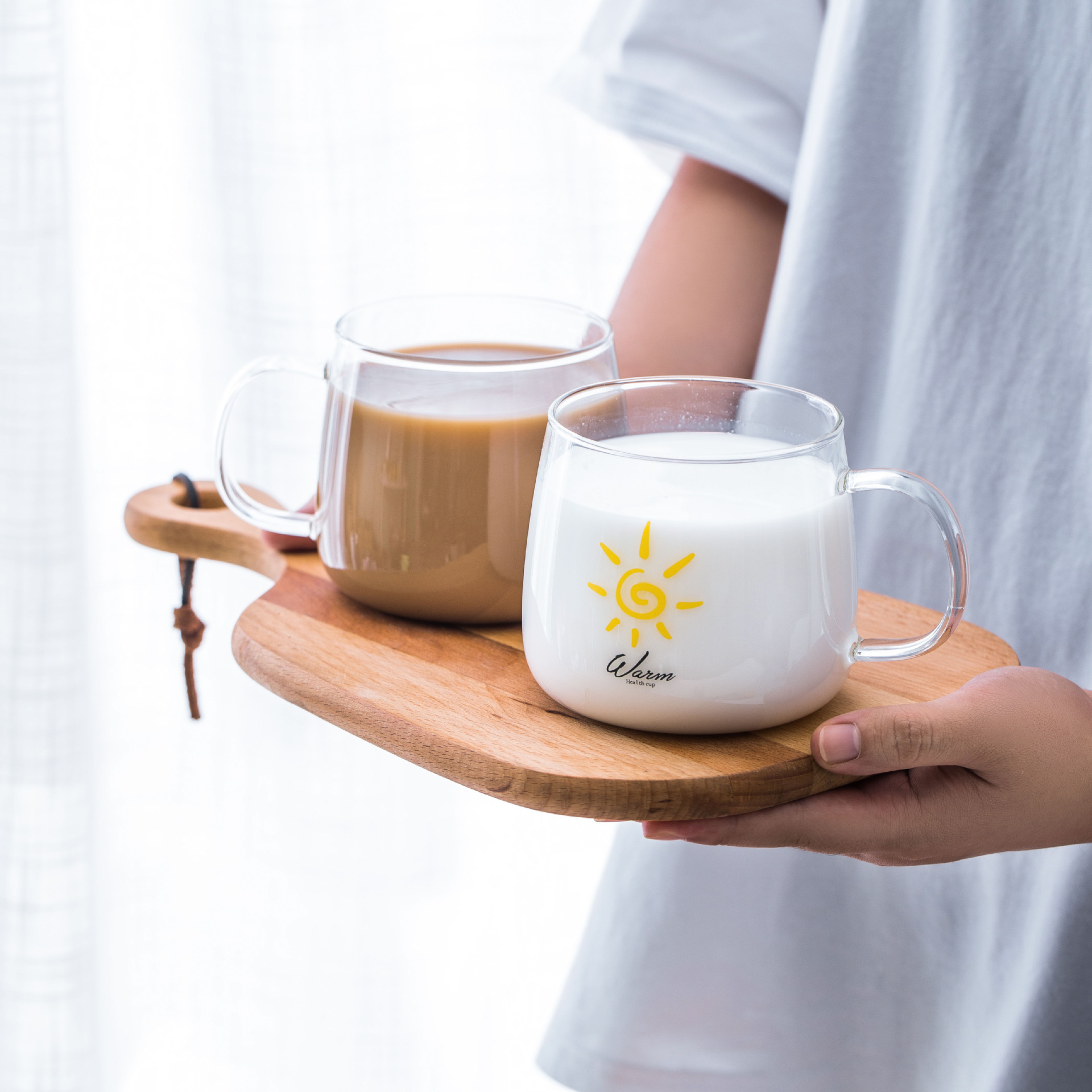 Heat Glass breakfast Milk Cup Northern Europe glass Zona pellucida handle Mug teacup Simplicityin the Tableware , Cup/Cups/Kettle , Milk Cup/Milk Cup category - from Buy2taobao.com to provide professional Taobao agent buy service