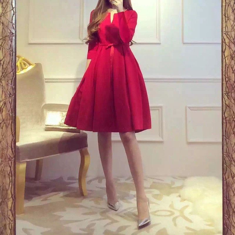 大码女装胖mm春装2019新款红色礼服微胖妹妹显瘦洋气遮肚连衣裙夏|ruв категории Женская одежда, женской одежды - от Buy2taobao.com для оказания профессиональной услуги покупки агента Taobao