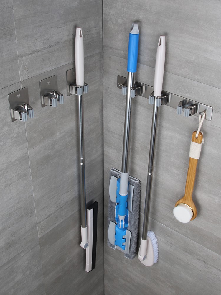 Magic Mop Magical Mop Wall hanging wall Stainless steel Mop Storage Artifact Punch holes toilet Mop rackin the Storage consolidation , Family finishing equipment , Hook/Sticky hooks category - from Buy2taobao.com to provide professional Taobao agent buy service