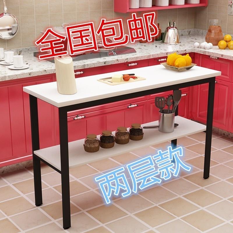 餐桌切菜桌操作台厨房三层钢木桌子双层简易长桌多功能储物置包邮|msdalam kategori perabot kediaman, of Tables, meja makan - dari Buy2taobao.com untuk memberikan perkhidmatan ejen Taobao profesional membeli