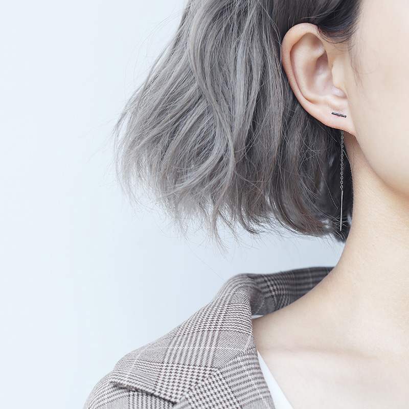 唯品会高档专柜正品长耳一字耳线女纯银2019女长款气质银饰坠简约在类目 饰品/流行首饰/时尚饰品新, 耳饰, 耳线中 - 来自Buy2taobao.com提供专业的淘宝代购服务