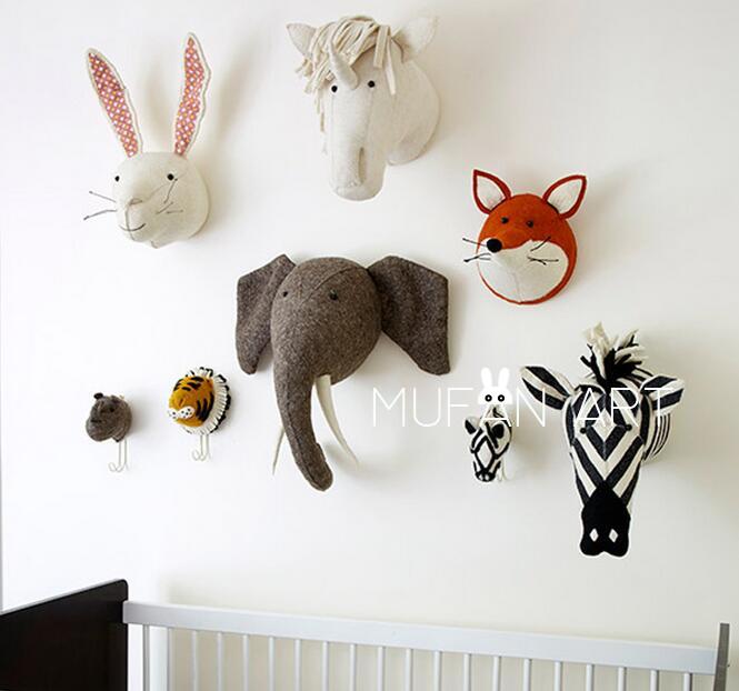 ins Northern Europe Animal head Wall hangings Wall decoration Wool Felt Children's Room Pendant decoratein the Home accessories , Mural category - from Buy2taobao.com to provide professional Taobao agent buy service