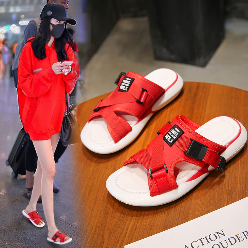 slipper Exorcism 2019 summer new pattern fashion Seaside Flat bottom Versatile ins Sandals sandalsin the Women's Shoes, Slippers category - from Buy2taobao.com to provide professional Taobao agent buy service