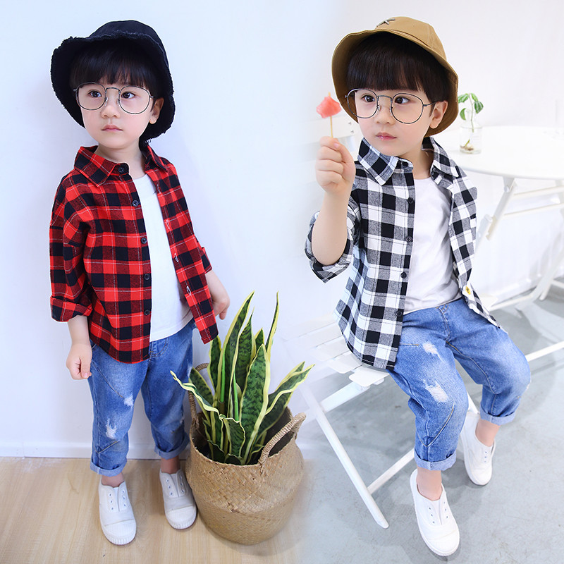 孩子童裝男童格子襯衫春裝2019新款兒童長袖襯衣中大童春秋韓版潮在類目 童裝/嬰兒裝/親子裝, 襯衫中 - 來自Buy2taobao.com提供專業的淘寶代購服務