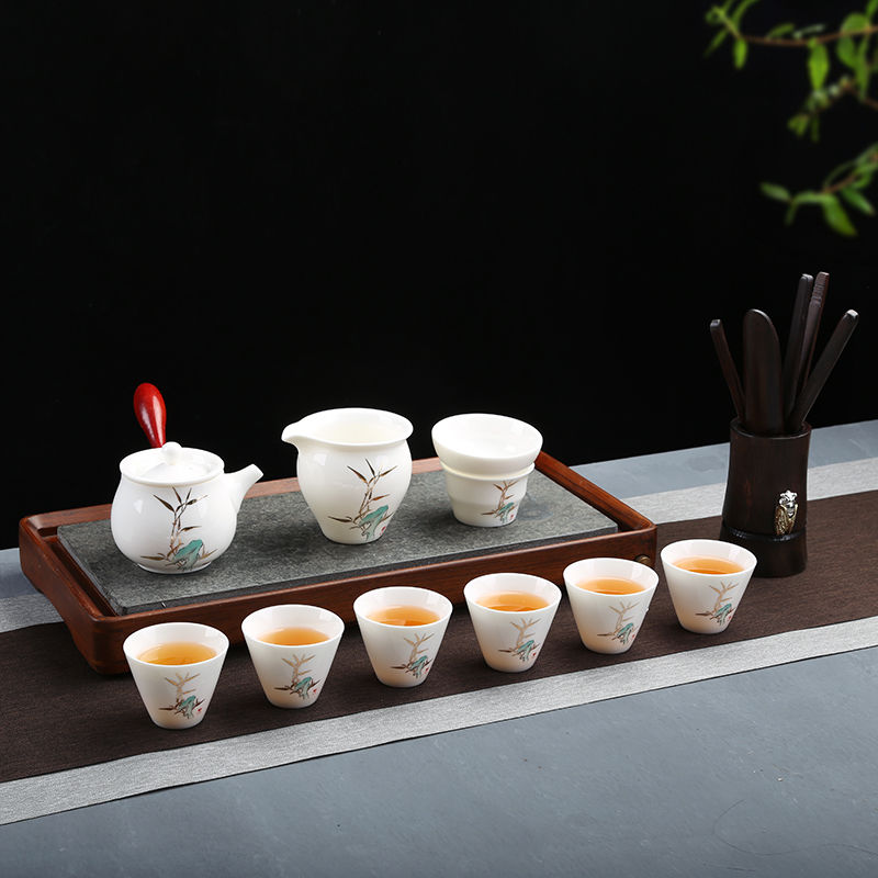 羊脂白玉瓷整套功夫茶具套装家用烤花工艺盖碗茶壶茶杯整套带礼盒在类目 餐饮具, 茶具, 功夫茶具中 - 来自Buy2taobao.com提供专业的淘宝代购服务