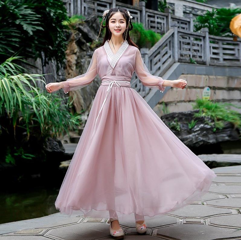 汉服女小个子150 超仙 古风收腰学生中国风元素网纱连衣裙子仙气|msdalam kategori Butik wanita / wanita, perkahwinan/Cheongsam/pakaian, Cheongsam - dari Buy2taobao.com untuk memberikan perkhidmatan ejen Taobao profesional membeli