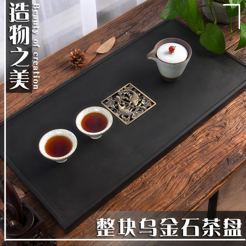 天然乌金石茶盘家用排水小号大号石头茶盘石材茶台黑金石简约茶海|msdalam kategori pinggan mangkuk, set teh, dulang teh - dari Buy2taobao.com untuk memberikan perkhidmatan ejen Taobao profesional membeli