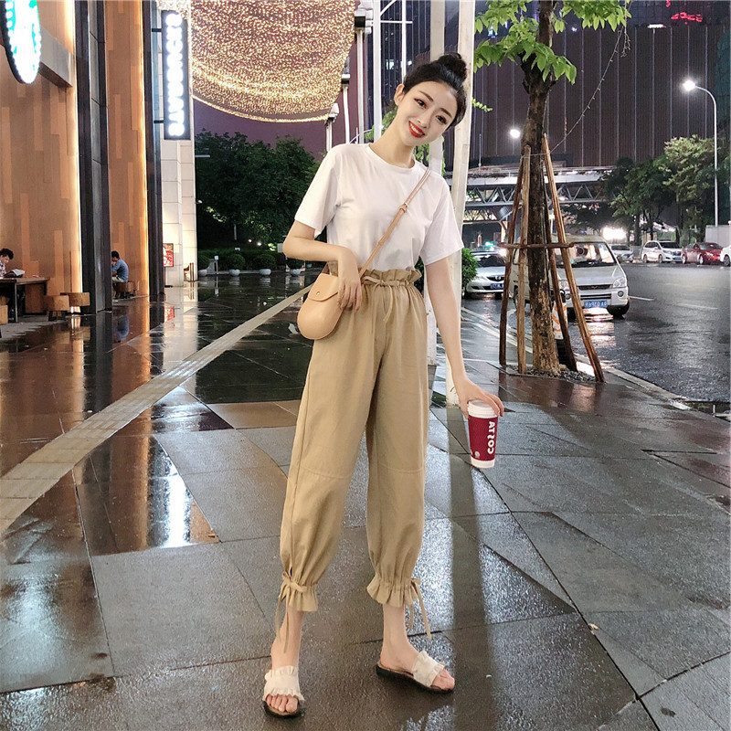 夏装2019新款超仙阔腿裤两件套网红减龄法国小众洋气俏皮套装裤女|ruв категории Женская одежда, костюм/студенты школьную форму/обмундирования, модный костюм - от Buy2taobao.com для оказания профессиональной услуги покупки агента Taobao