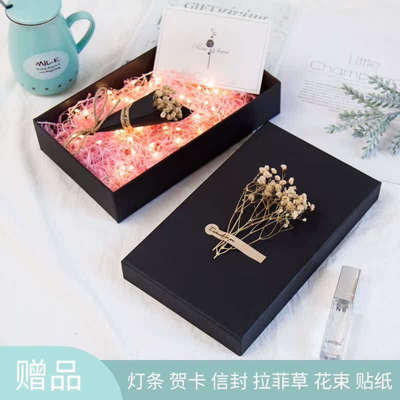 A birthday present Box ins Gift box exquisite Korean Edition Large rectangle Red Gift Box Packaging box Boyfriendin the Festive supplies/Gift , Sugar Box/Sugar Box Accessories category - from Buy2taobao.com to provide professional Taobao agent buy service