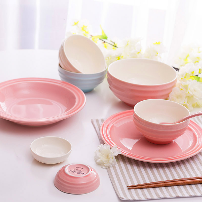 ezicok 韩式餐具陶瓷饭碗面碗 家用简约碗盘套装汤盘可爱碗盘子|ruв категории посуда, посуда, чаша - от Buy2taobao.com для оказания профессиональной услуги покупки агента Taobao