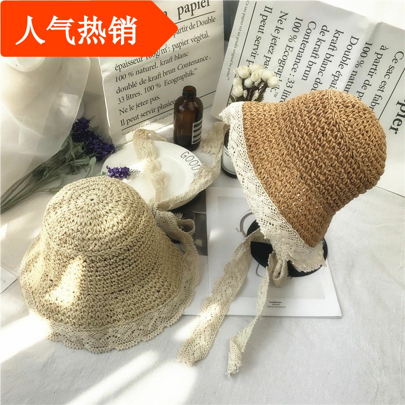 款蕾丝绑带遮阳帽 手工帽子 儿童夏天出游逛街草帽 萝莉女童|ruв категории Детская одежда, шляпа/шарф/маска/перчатки/наушники/ноги рукав, Несколько членов рукав шапку, шарф, перчатки такие комбинации - от Buy2taobao.com для оказания профессиональной услуги покупки агента Taobao