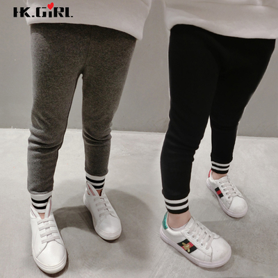 香港靓妞2016秋冬童装女童不倒绒儿童加绒加厚打底裤宝宝长裤子潮