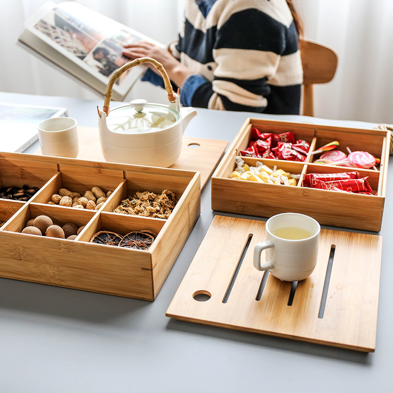 Cottage Japanese a living room Bamboo 4/6 Fruit plate Wedding celebration Candy melon seed snacks Dry Fruits Storage boxin the Tableware , Tableware , Fruit bowl/Fruit plate/Hamper category - from Buy2taobao.com to provide professional Taobao agent buy service