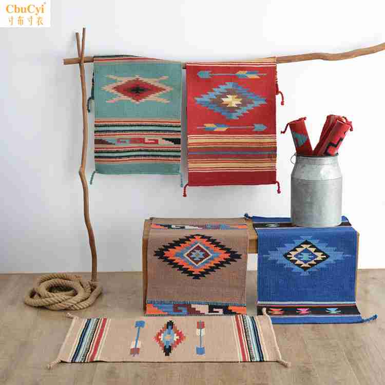 Indiana Ethnic style Navajo Hand knit wool kilim Wall decoration Tapestries Mat carpet Wall hangingsin the Home Fabric , Tapestry/Tapestry category - from Buy2taobao.com to provide professional Taobao agent buy service