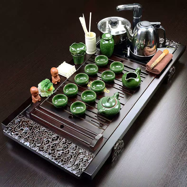 全自动整套功夫茶具套装实木陶瓷茶盘家用简约四合一电热磁炉茶台|msdalam kategori pinggan mangkuk, set teh, Kung Fu teh - dari Buy2taobao.com untuk memberikan perkhidmatan ejen Taobao profesional membeli