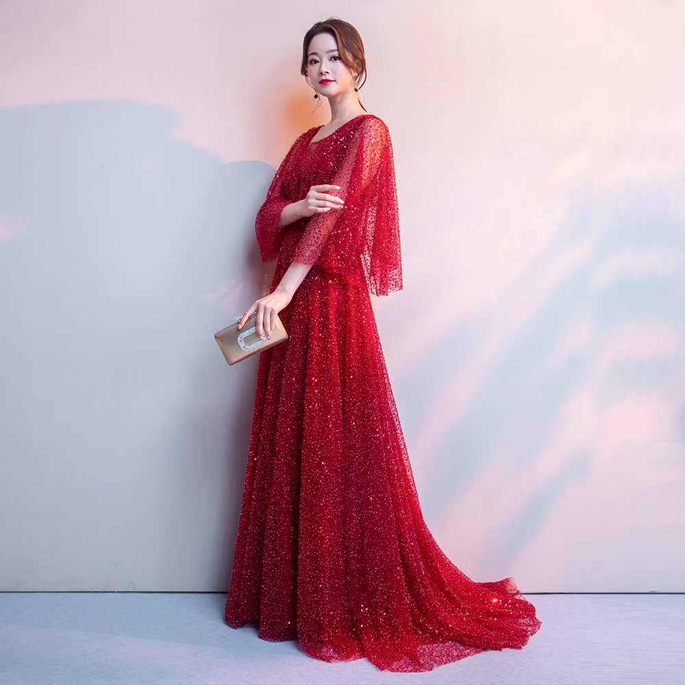 敬酒服新娘夏季2018新款结婚晚礼服女主持人优雅端庄大气聚会长款在类目 女装/女士精品, 婚纱/旗袍/礼服, 礼服/晚装中 - 来自Buy2taobao.com提供专业的淘宝代购服务