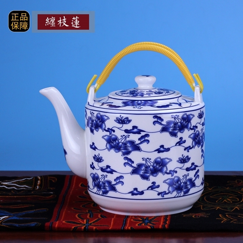 冷水壶青花提梁泡茶壶陶瓷茶壶饭店景德镇水壶|msdalam kategori 包装, 防锈包装, 气相防锈包装 - dari Buy2taobao.com untuk memberikan perkhidmatan ejen Taobao profesional membeli