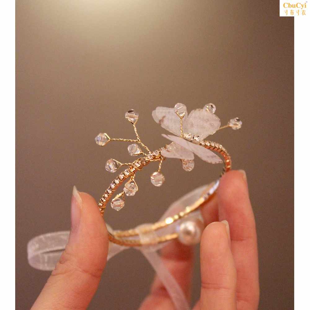 crystal Rhinestone Shiny Aesthetic Small butterfly A wrist Garland bride Bridesmaid festival activity wedding marry Hand Flowerin the Festive supplies/Gift , Wedding Themes/Props , Flower wrist category - from Buy2taobao.com to provide professional Taobao agent buy service