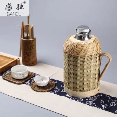 手工竹编热水瓶壳热水瓶壶文艺家用保温瓶传统木塞热水壶家用茶室在类目 餐饮具, 杯子/水杯/水壶, 热水瓶中 - 来自Buy2taobao.com提供专业的淘宝代购服务