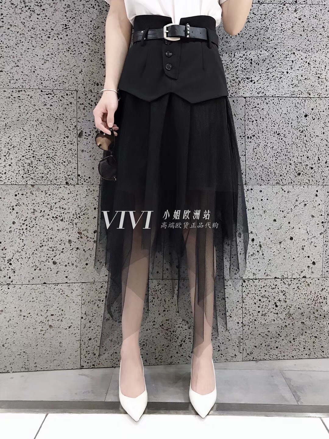 Europe station 2019 Spring new pattern European goods KUKU Versatile Western style Show thin Mosaic Irregular Yarn skirt skirtin the Women's clothing/Boutique , Skirts category - from Buy2taobao.com to provide professional Taobao agent buy service