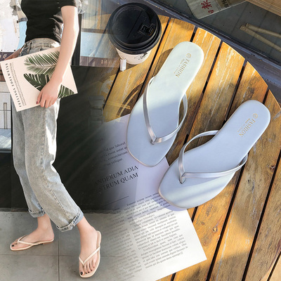 人字拖女夏外穿学生韩版网红时尚平跟潮凉拖鞋海边度假沙滩拖鞋