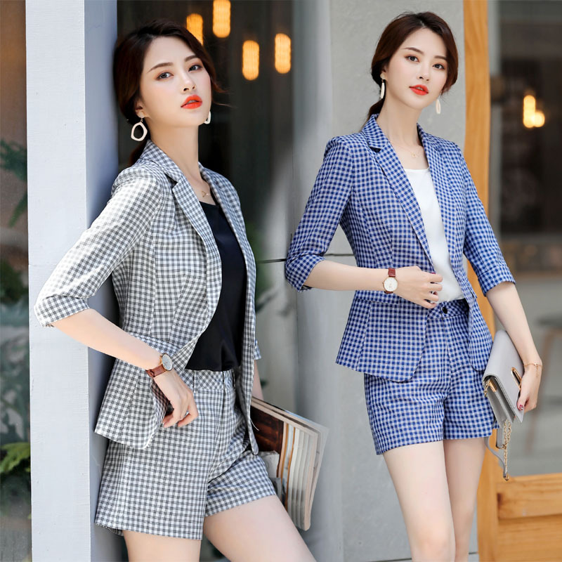 職業裝女2019新款小西裝修身時尚氣質腰頭直筒褲西服套裝在類目 女裝/女士精品, 西裝中 - 來自Buy2taobao.com提供專業的淘寶代購服務