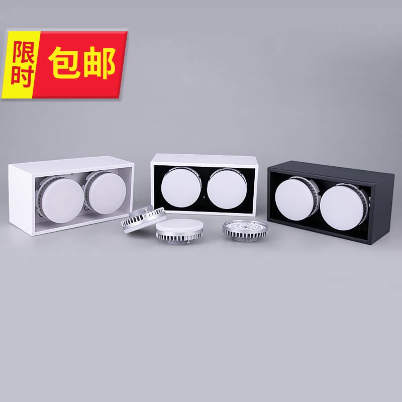 新品led明装筒灯双头格栅灯方形免开孔吸顶筒灯可调j客时尚|ruв категории награду материалов, огни освещения, Downlight - от Buy2taobao.com для оказания профессиональной услуги покупки агента Taobao