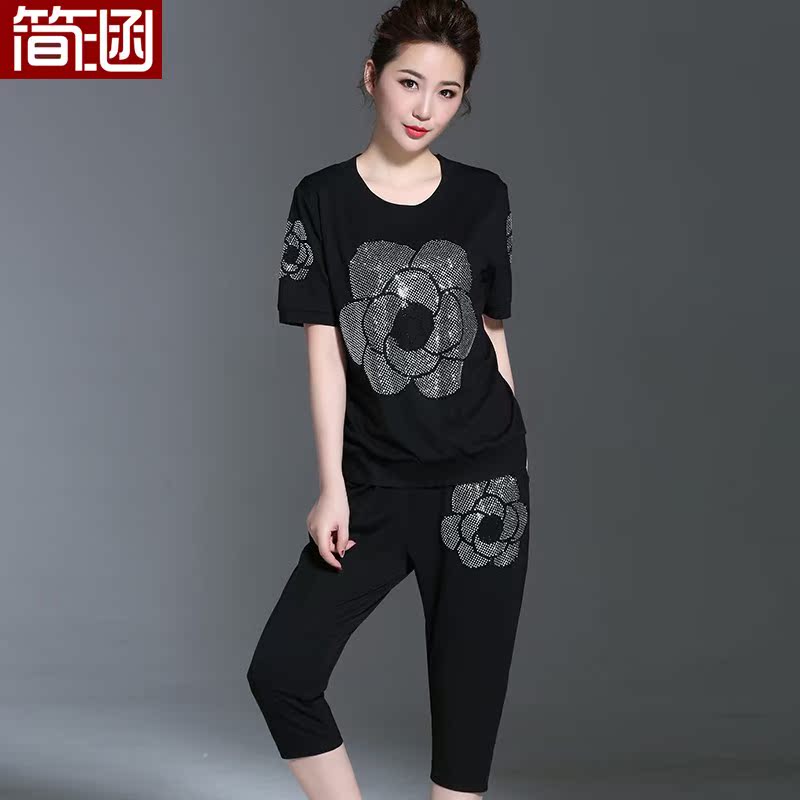 fat mm Summer tide set Jane Han Easy fashion Fat sister Western style new pattern Fashionable Large Women's wearin the Women's clothing/Boutique , Large size women category - from Buy2taobao.com to provide professional Taobao agent buy service