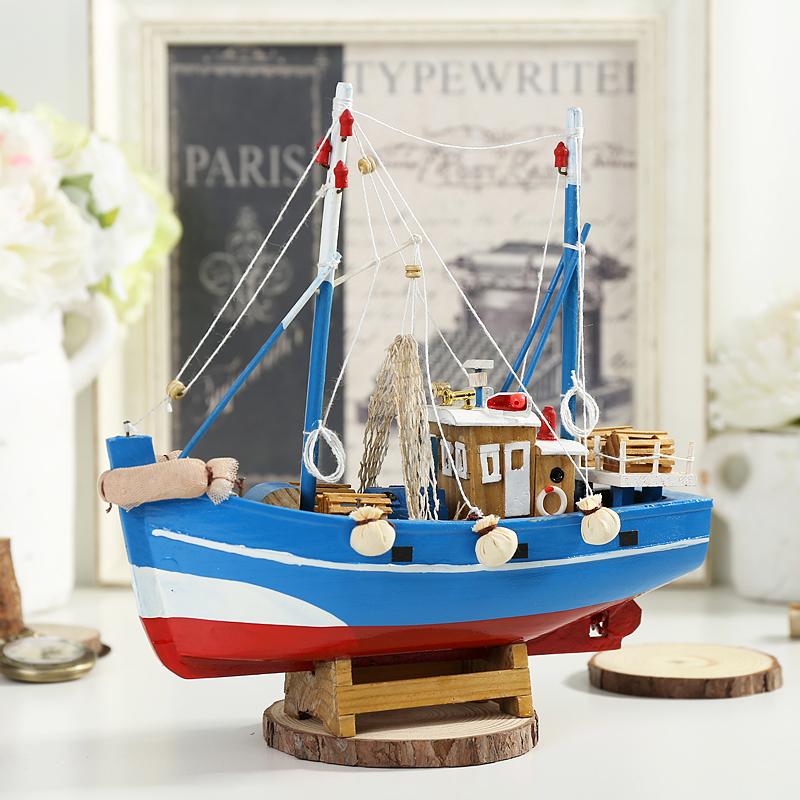 Mediterranean Sea solid wood woodiness Fishing Model simulation Boat Craft boat Home Decoration Decoration manual Sailingin the Home accessories , Craft boat category - from Buy2taobao.com to provide professional Taobao agent buy service