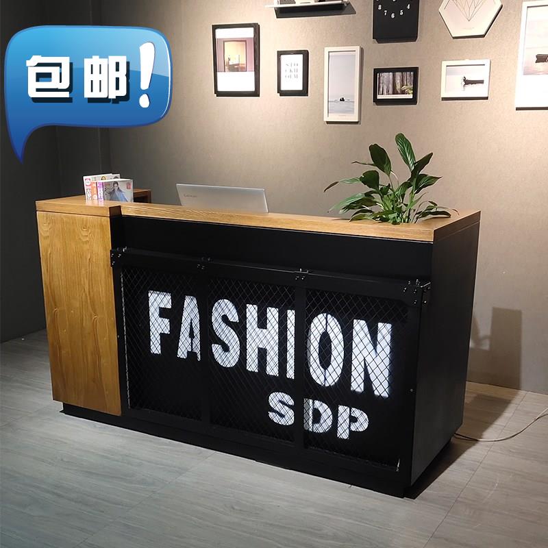 收银台柜台复古f工业风简约铁艺吧台服装店酒吧公司前台接待台定|ruв категории коммерческий/офисная мебель, супермаркет мебель, касса - от Buy2taobao.com для оказания профессиональной услуги покупки агента Taobao
