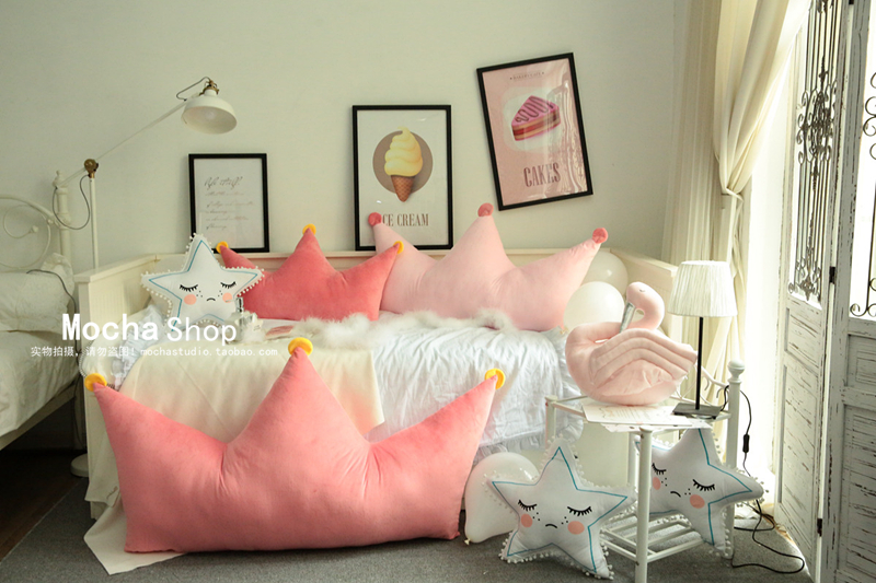 ins Pink Hearts Northern Europe Korean Princess wind Bedside Pillow Cushion backrest Washablein the Home Fabric , Pillow/Pillow category - from Buy2taobao.com to provide professional Taobao agent buy service