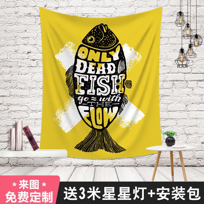 只有咸鱼顺其自然 励志生活创意挂毯宿舍装饰网红挂布卧室壁画在类目 居家布艺, 挂毯/壁毯中 - 来自Buy2taobao.com提供专业的淘宝代购服务