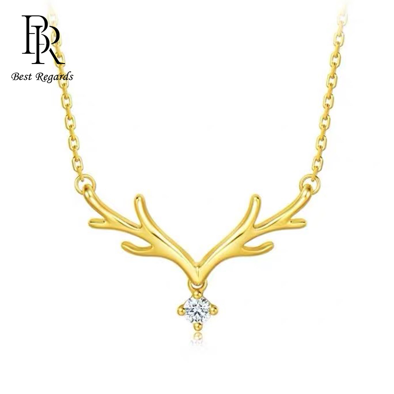 贝瑞珠宝 18K金一鹿有你钻石项链|msdalam kategori Aksesori/Barang Kemas Fesyen, kalung - dari Buy2taobao.com untuk memberikan perkhidmatan ejen Taobao profesional membeli