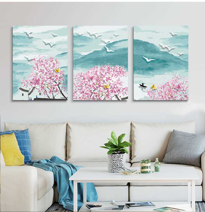 数字油彩画diy油画三联三拼画手工减压填色画客厅卧室风景装饰画|ruв категории Домашний быт, декоративная живопись, DIY/цифровой живописи - от Buy2taobao.com для оказания профессиональной услуги покупки агента Taobao