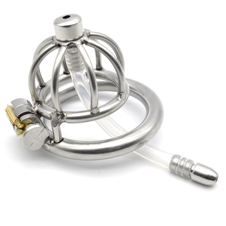 UltraShort cage Stainless steel Anti off Chastity lock silica gel catheter Horse eye jj Lockin the Adult /Contraception, Sex Toys , Alternative toys category - from Buy2taobao.com to provide professional Taobao agent buy service
