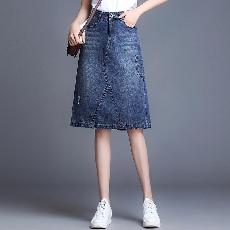 牛仔裙半身裙春装2019款女A字裙高腰韩版显瘦百搭休闲中长款裙子|ruв категории Женская одежда, юбка - от Buy2taobao.com для оказания профессиональной услуги покупки агента Taobao