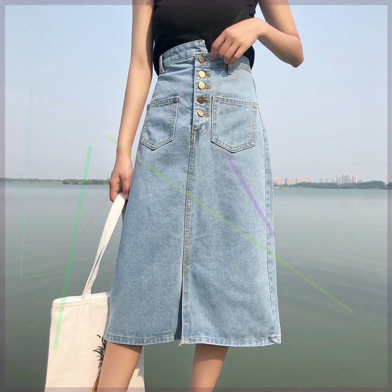 半身裙子2019年春款春季女装新款宽松水洗牛仔半身裙女韩版显瘦中在类目 女装/女士精品, 半身裙中 - 来自Buy2taobao.com提供专业的淘宝代购服务