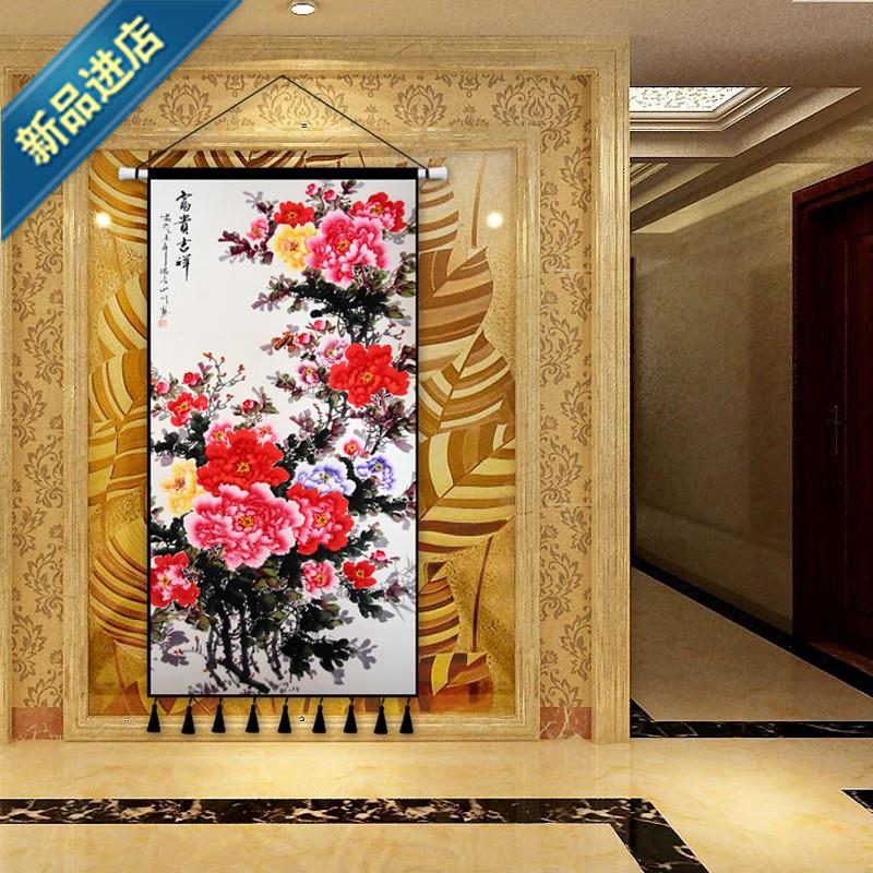 花开富贵中式挂布挂毯客厅入户玄关装饰布画超大卧室布02艺装饰画在类目 居家布艺, 挂毯/壁毯中 - 来自Buy2taobao.com提供专业的淘宝代购服务