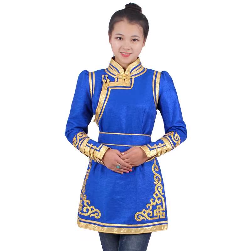 蒙古族女装生活装女款女士式少数民族服装服饰半大蒙古袍长袖秋装在类目 女装/女士精品, 唐装/民族服装/舞台服装, 民族服装/舞台装中 - 来自Buy2taobao.com提供专业的淘宝代购服务